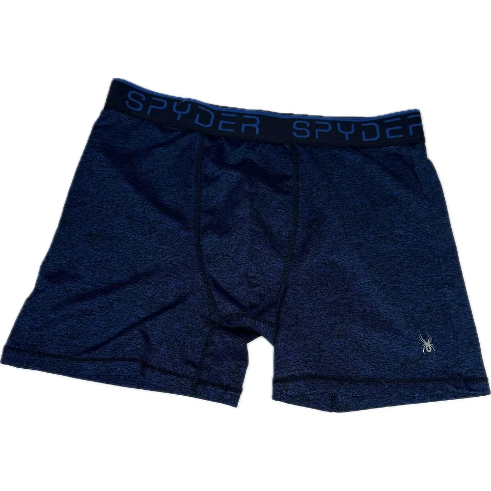 Spyder Mens Performance Boxer Briefs Blue Space Dye Athletic Trunks‎ Size M 2111